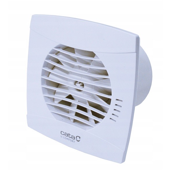 CATA U-COMFORT kúpeľňový ventilátor UC-10 s časovačom a vlhkomerom, so spätnou klapkou, biely 01200200