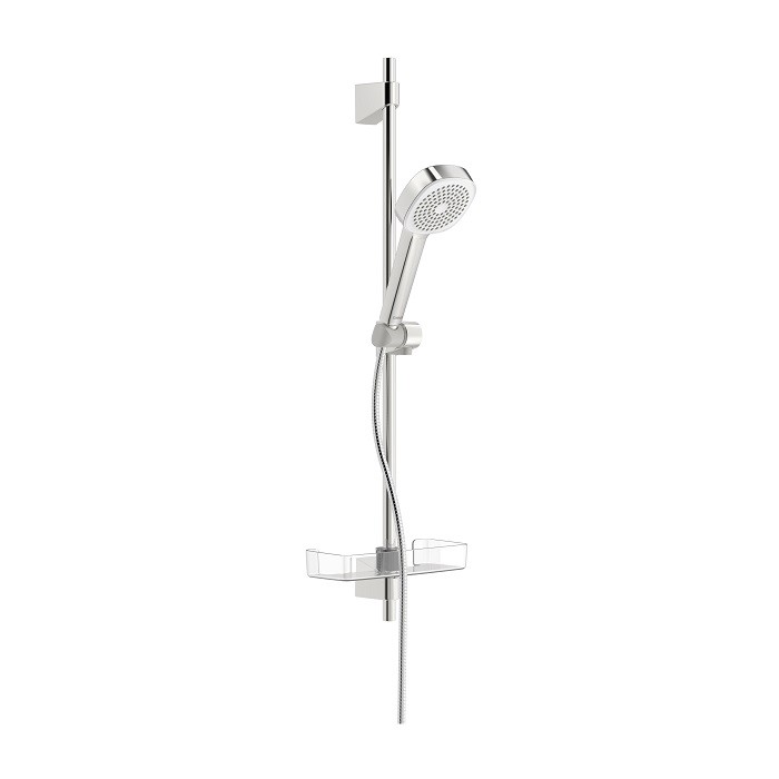 HANSA Basicjet Style sprchový set 72cm s 1-polohovou sprchou, chróm a poličkou 44770111
