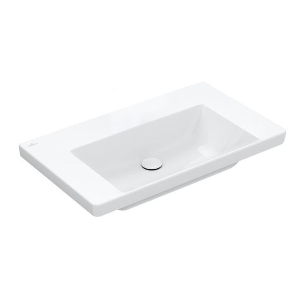 Villeroy & Boch SUBWAY 3.0 umývadlo na skrinku bez prepadu bez otvoru pre batériu , 800 x 470 mm, Biela Alpin Ceramic Plus, 4A7