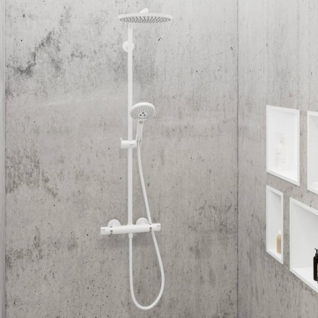Hansgrohe Raindance Select S sprchový systém Showerpipe 240 PowderRain s termostatom, sprchou Select 120 3jet, matná biela, 276