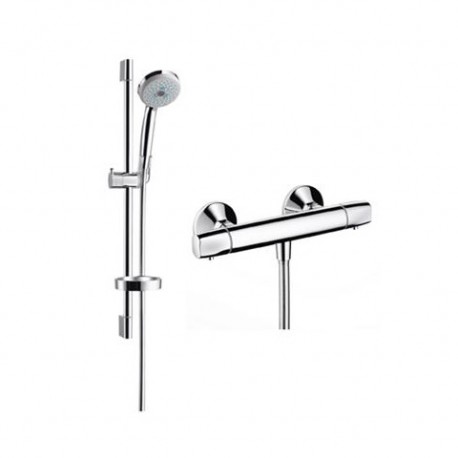 Hansgrohe Croma 100 sprchový set Multi 3-prúdy s termostatom Ecostat Comfort a sprchovou tyčou 65 cm chróm, 27085000