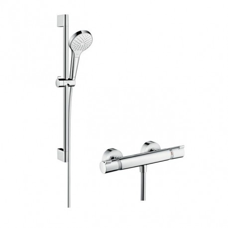 Hansgrohe Croma Select S sprchový set s termostatom Ecostat Comfort a tyčou 0,65m biela/chróm 27013400
