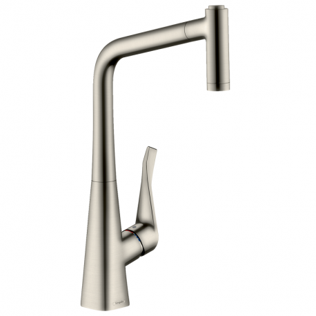 Hansgrohe Metris M71 drezová batéria 320 s vyťahovacou sprškou  2jet, sBox vzhľad nerezu, 73801800