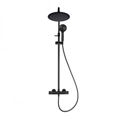 RUBINETA OLO - Sprchový systém + THERMO-15 BK termostatická sprchová batéria matná čierna 625038