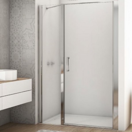 SANSWISS DIVERA sprchové dvere 120 ( 90+30 cm) s pevnou stenou, pánt pri stene, aluchróm, číre sklo D22T31090305007