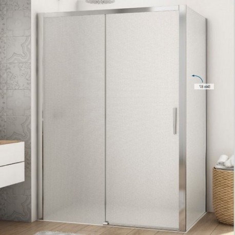 SANSWISS DIVERA sprchové posuvné dvere 100 s pevnou stenou vľavo, aluchróm, sklo Screen D22S2BL1005087