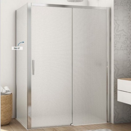 SANSWISS DIVERA sprchové posuvné dvere 120 s pevnou stenou vľavo, aluchróm, sklo Screen D22S2BL1205087