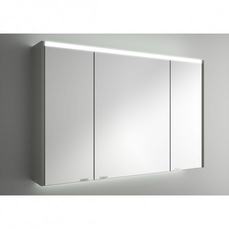 Salgar ALLIANCE 1000 zrkadlová skrinka 3-dverová s LED horným a spodným osvetlením, lesklá šedá 83186
