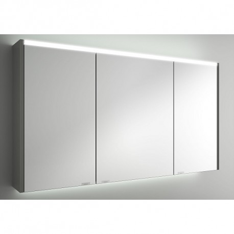 Salgar ALLIANCE 1200 zrkadlová skrinka 3-dverová s LED horným a spodným osvetlením, lesklá šedá 83212
