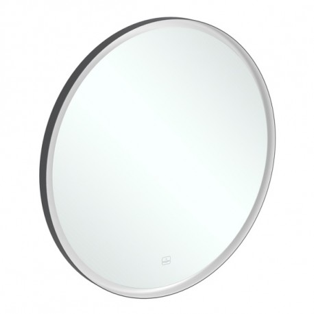 Villeroy & Boch SUBWAY 3.0 zrkadlo okrúhle 91 cm, s LED osvetlením, rám Bicolor čierny matný/biely matný, A46491BC